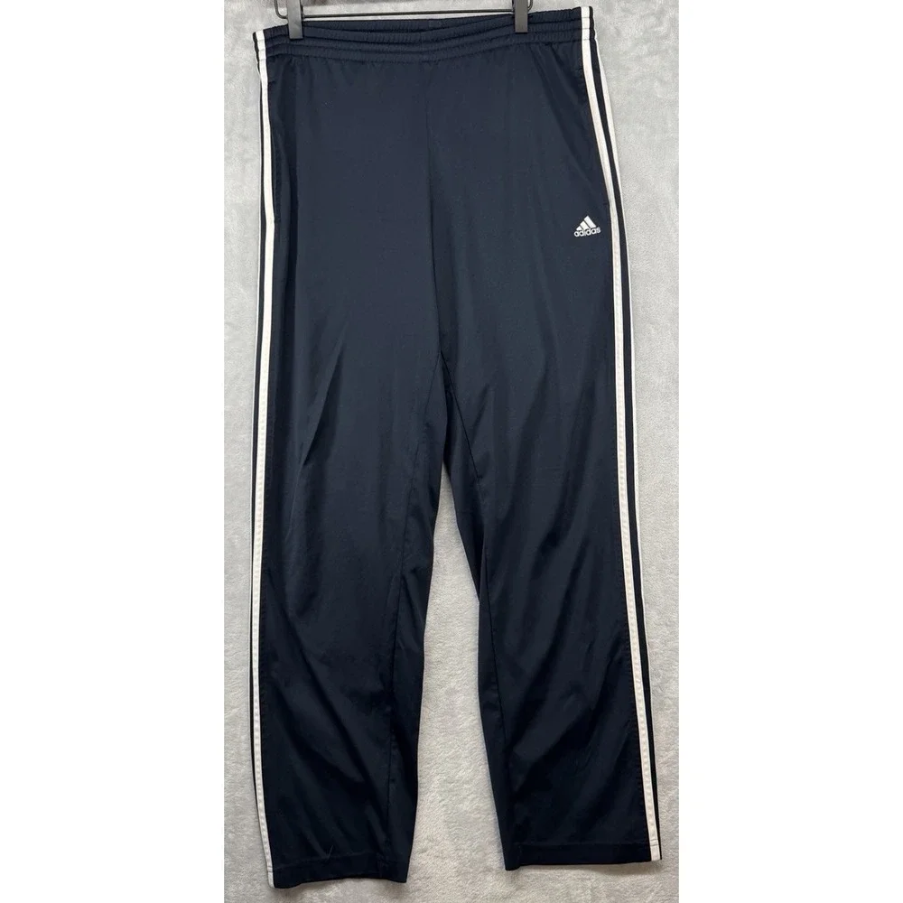 VTG Adidas Blue Track Pants 2008 3-Stripe Logo‎ Athletic Y2K Men's Size XL